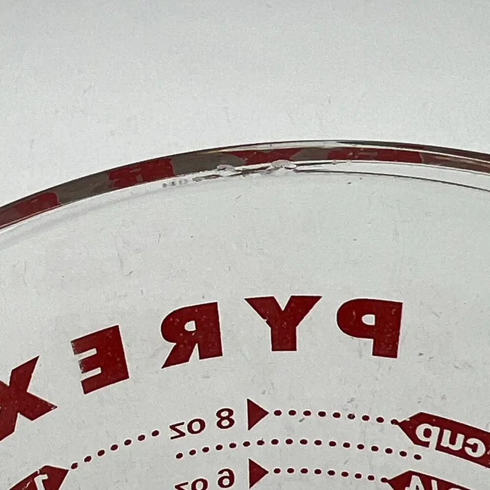Vintage Pyrex 1 Cup Measuring Cup L Handle Red Lettering Corning USA Glass AS IS